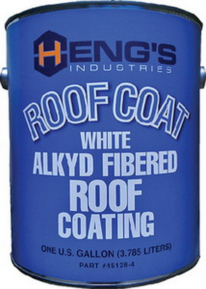 Heng's 43032 Alkyd Fibered Roof Coating, White, Gal., 4/case